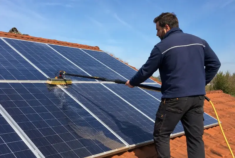 Nettoyage et entretien de panneaux solaires à la Pomarède